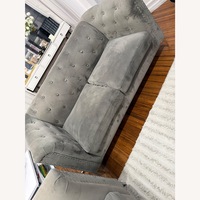 Dark Gray Studded Velvet 2 Seater Sofa