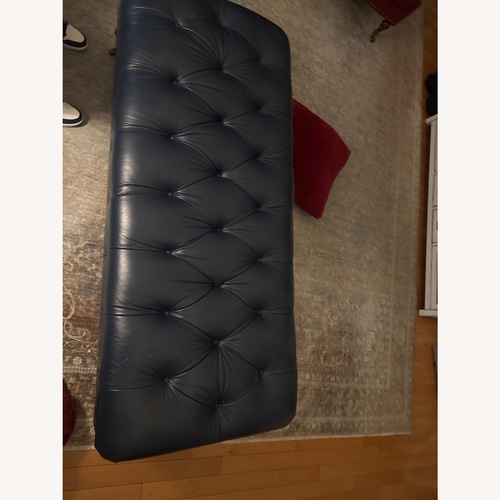Used Williamsburg Home Blue Leather Coffee Table for sale on AptDeco