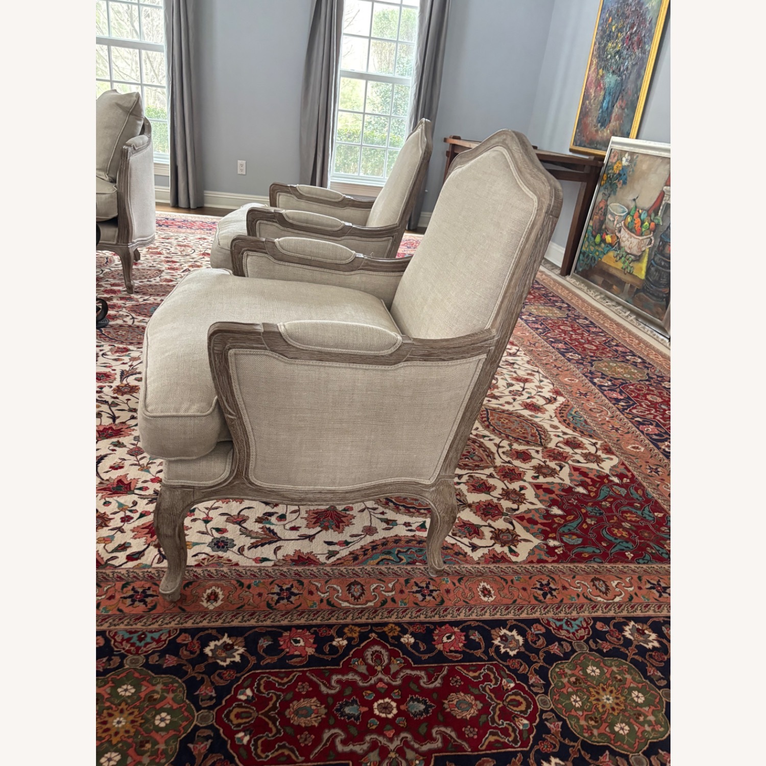 Restoration Hardware Natural Wood Armchair - image-2