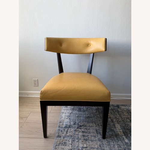 Used Bolier & Co Gold Faux Leather Accent Chair for sale on AptDeco