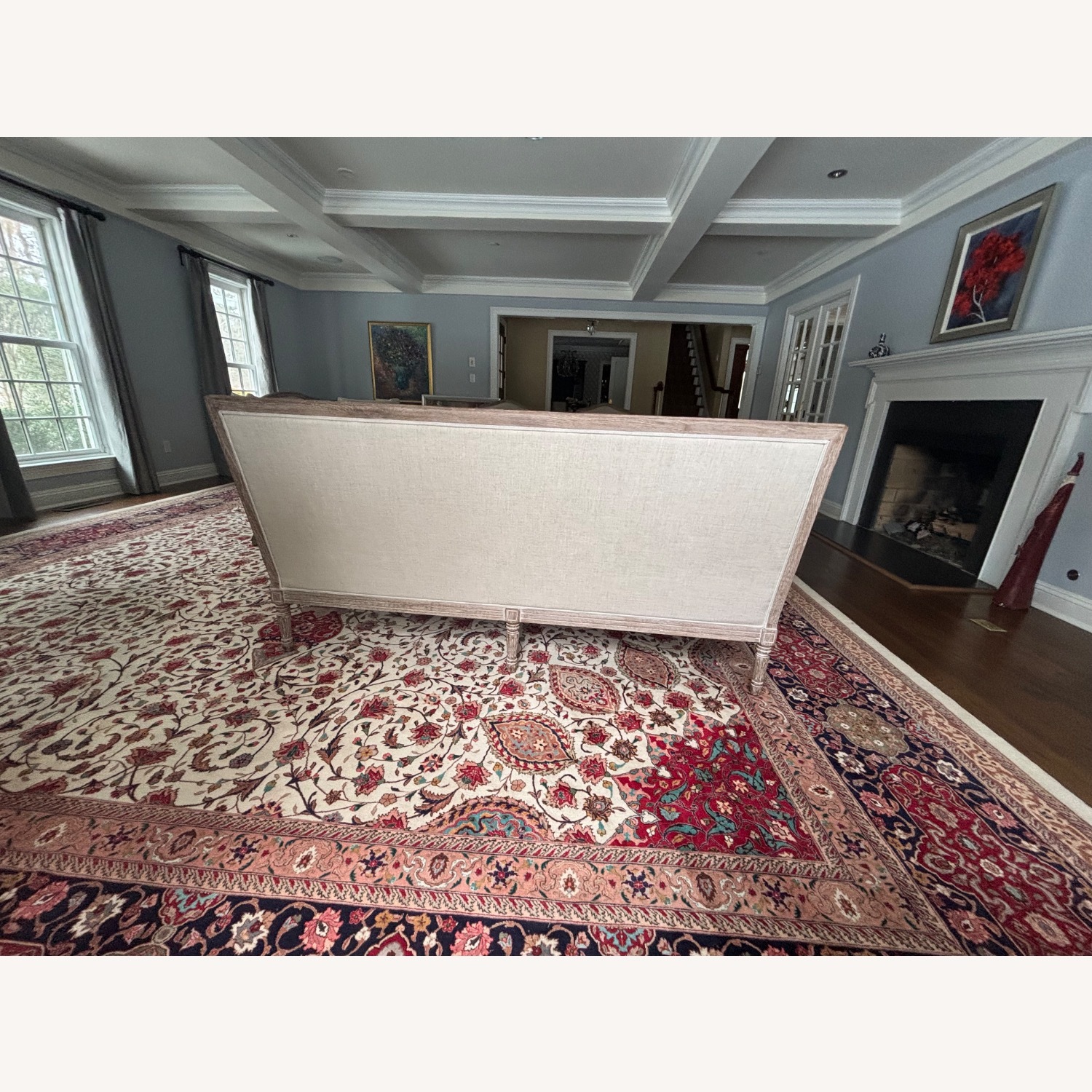 Restoration Hardware Natural Fabric Bench - image-4