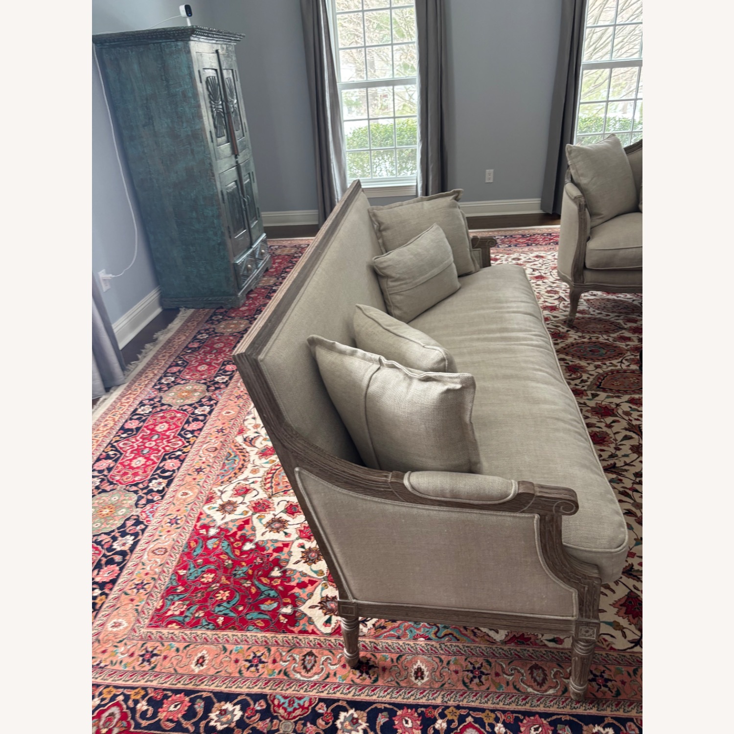 Restoration Hardware Natural Fabric Bench - image-2