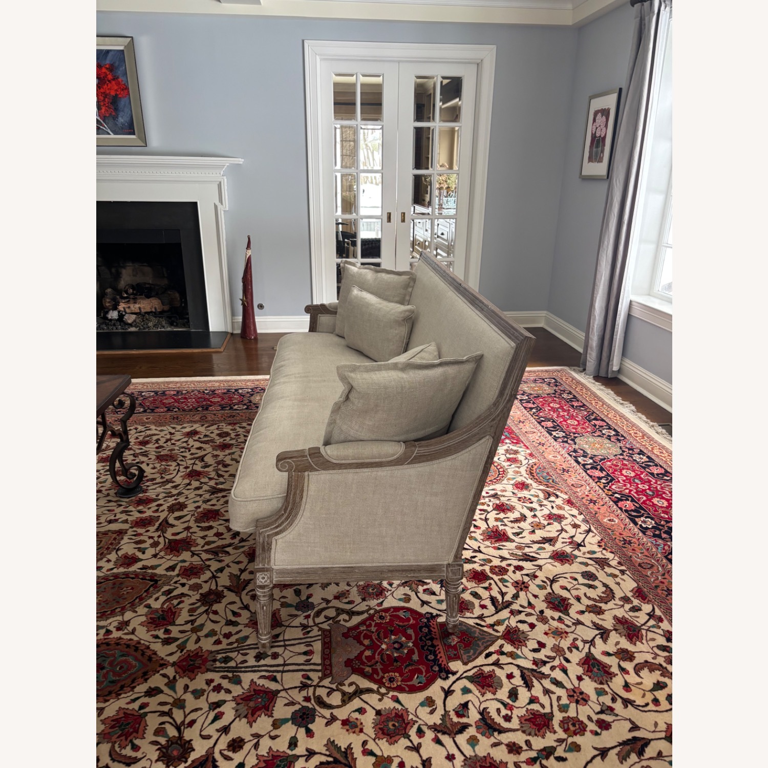 Restoration Hardware Natural Fabric Bench - image-3