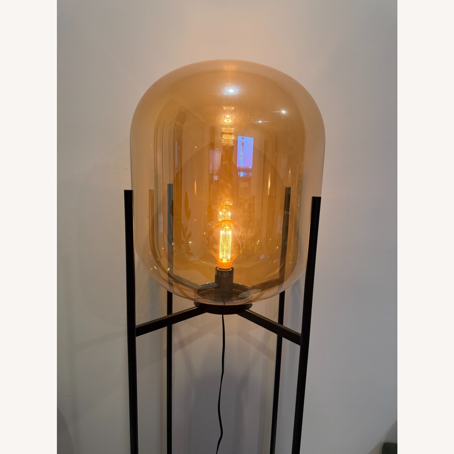 France and Son Black Glass Floor Lamp - image-3