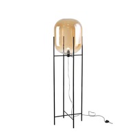 France and Son Black Glass Floor Lamp