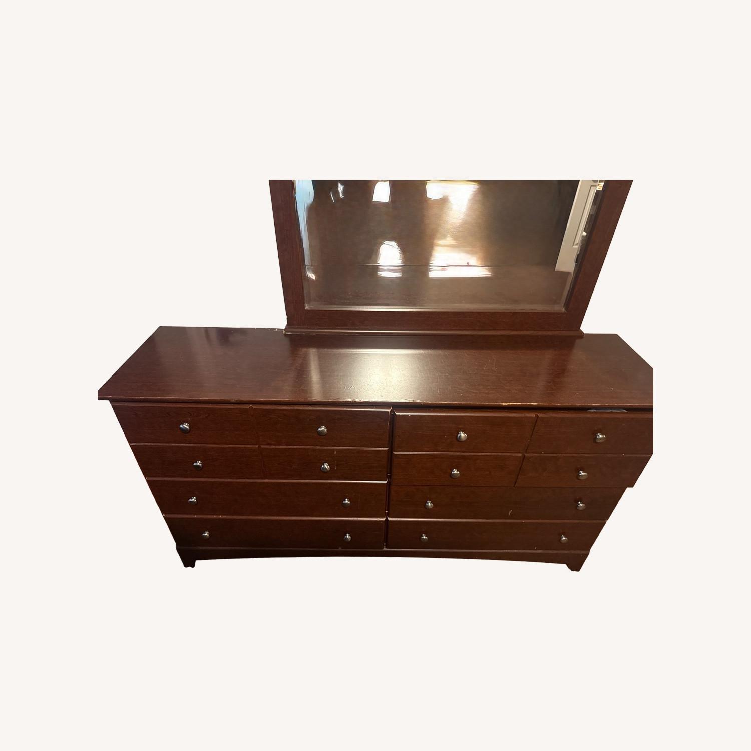 Dark Brown Wood Dresser - image-7