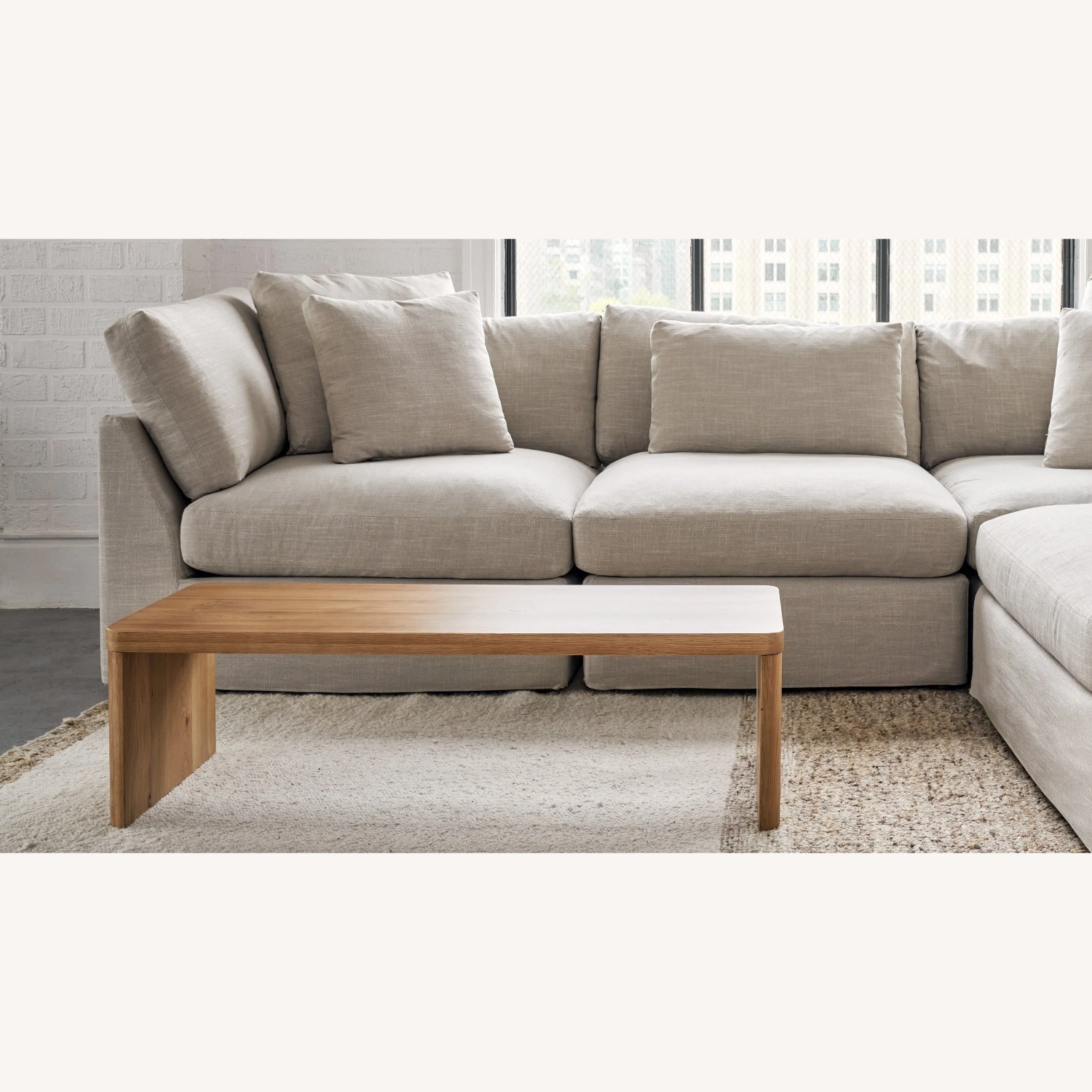 Form Coffee Table Dark Brown Wood Coffee Table - image-1