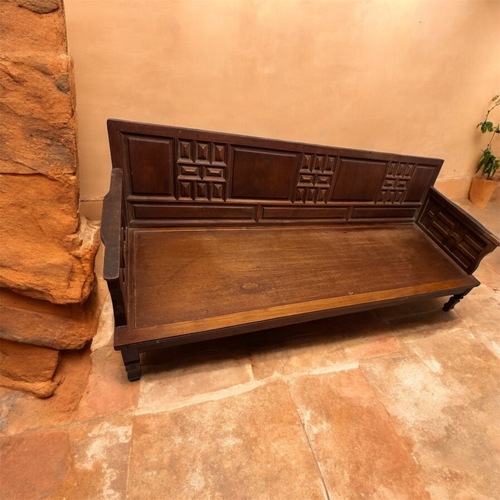 Used Brutalist Tiki Wood Futton Bed Structure for sale on AptDeco