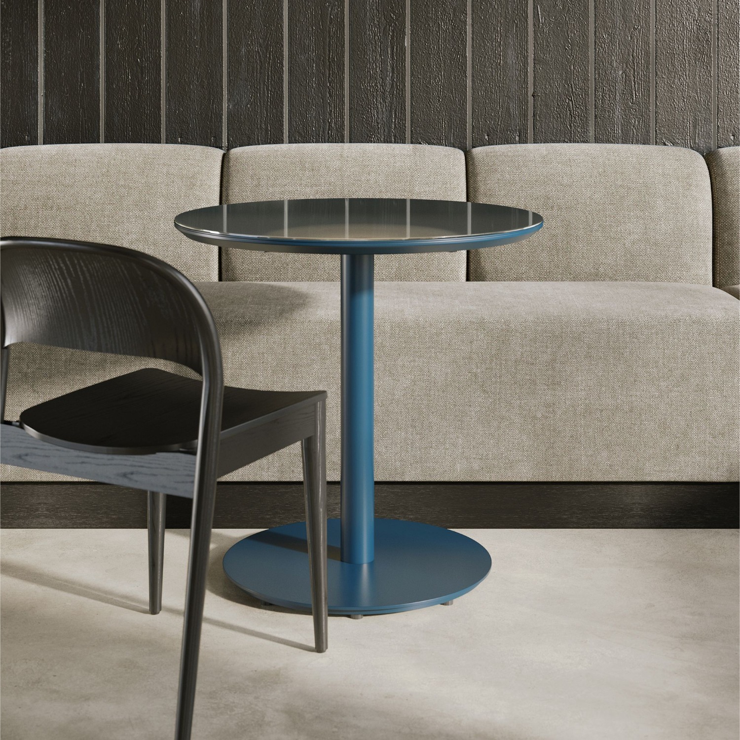 West Elm Blue Metal Dining Table - image-1