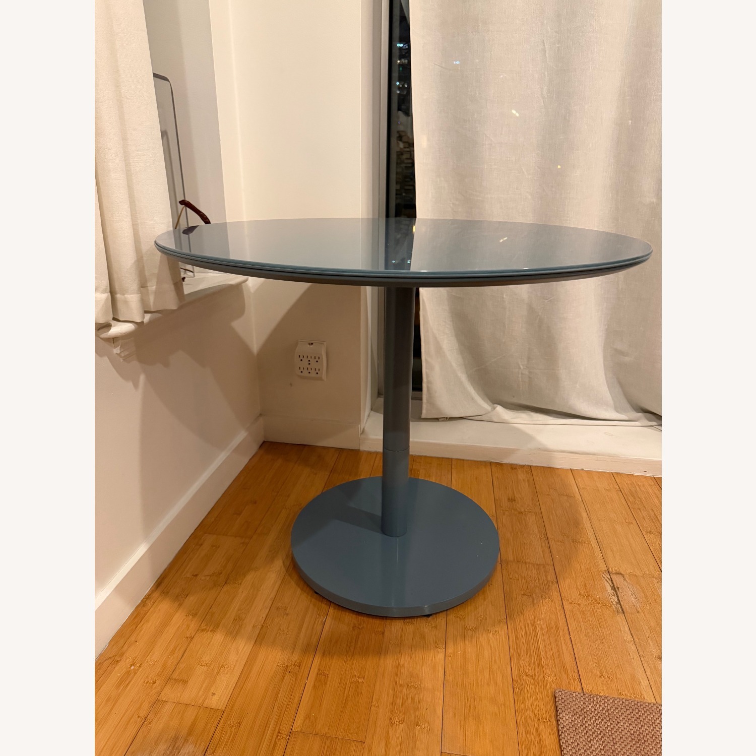 West Elm Blue Metal Dining Table - image-4