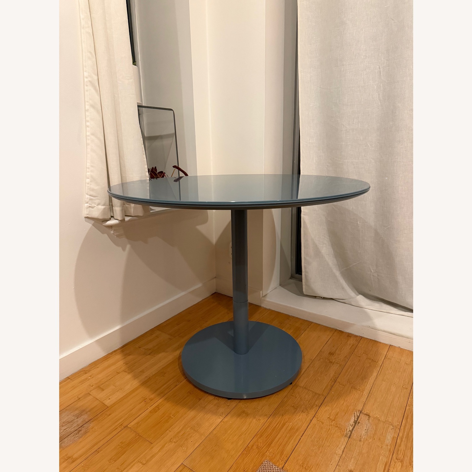 West Elm Blue Metal Dining Table - image-2