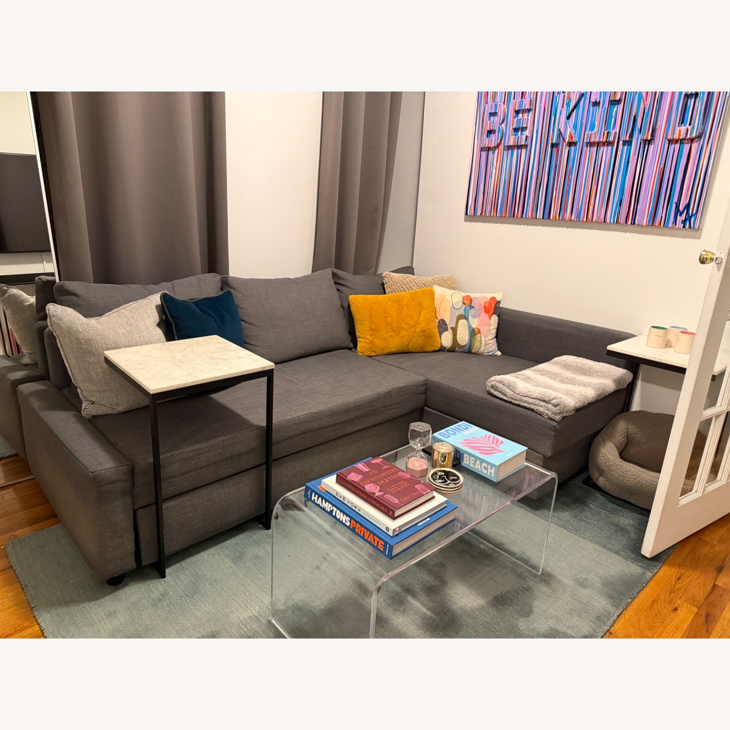 IKEA Friheten Dark Gray Fabric Sleeper Sofa - image-1