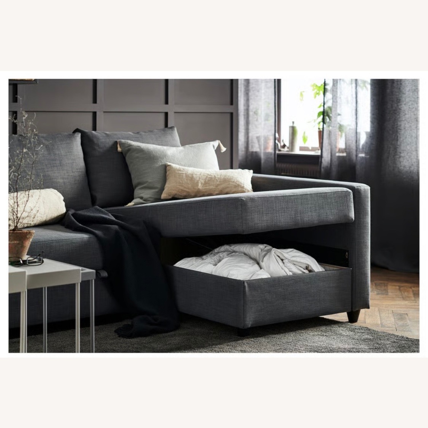 IKEA Friheten Dark Gray Fabric Sleeper Sofa - image-7