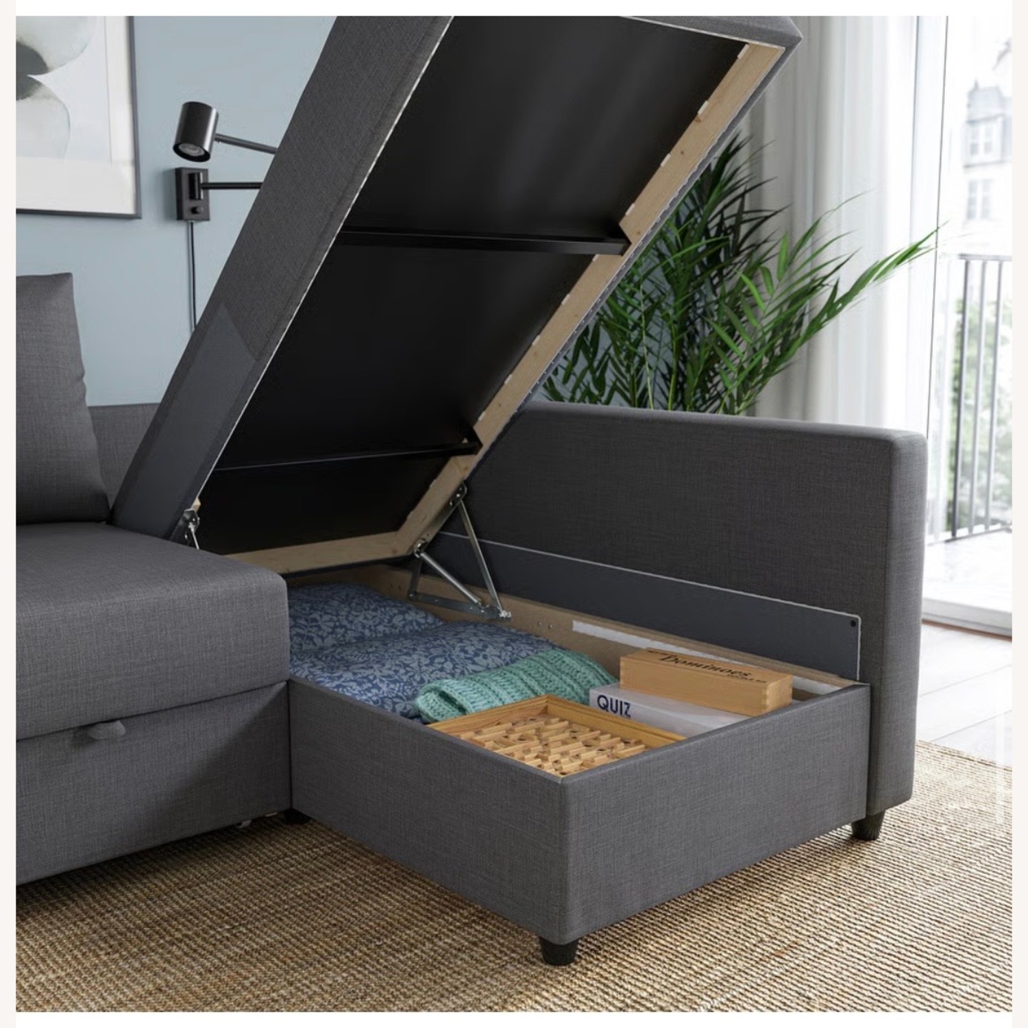 IKEA Friheten Dark Gray Fabric Sleeper Sofa - image-3