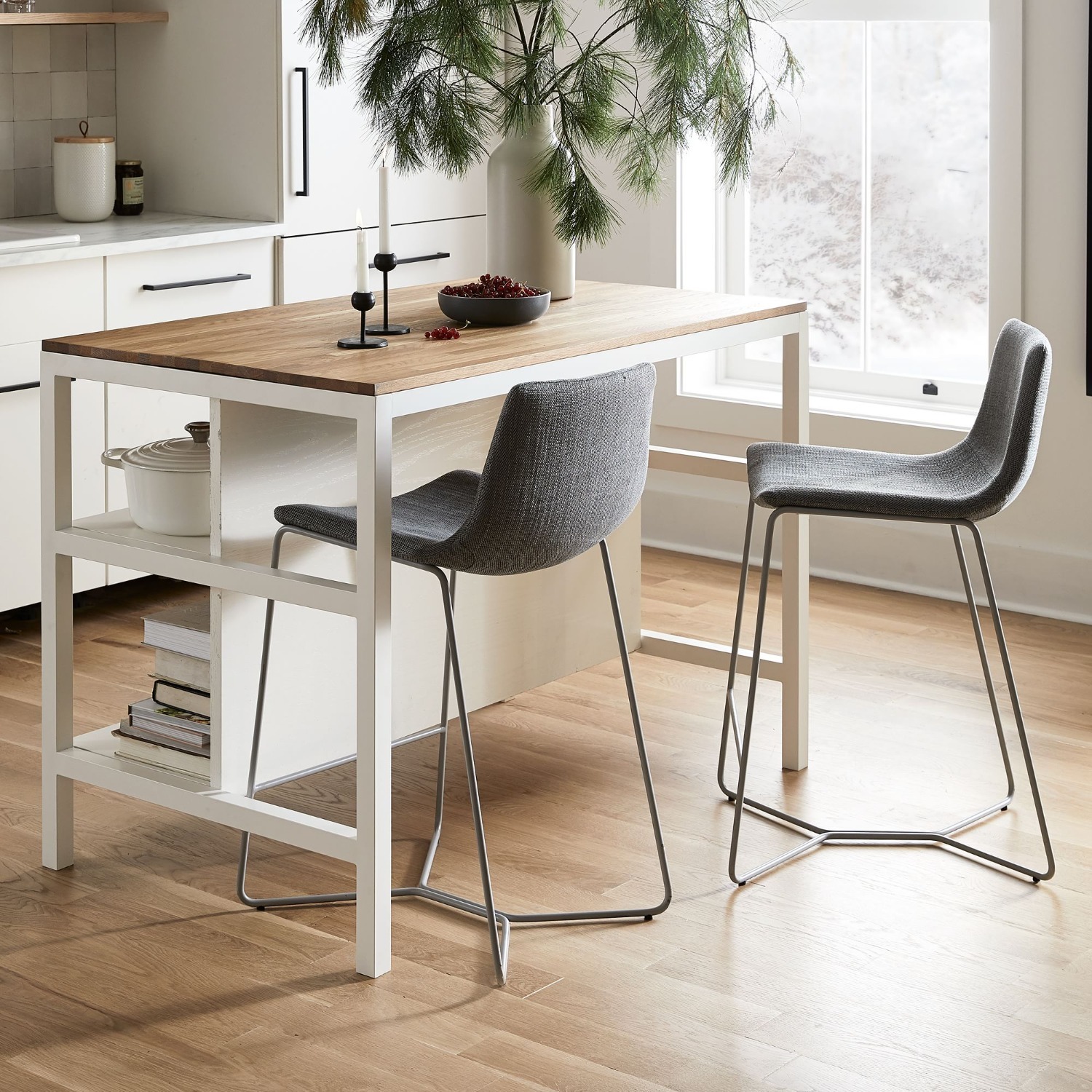 West Elm Natural Wood Kitchen Island - image-1