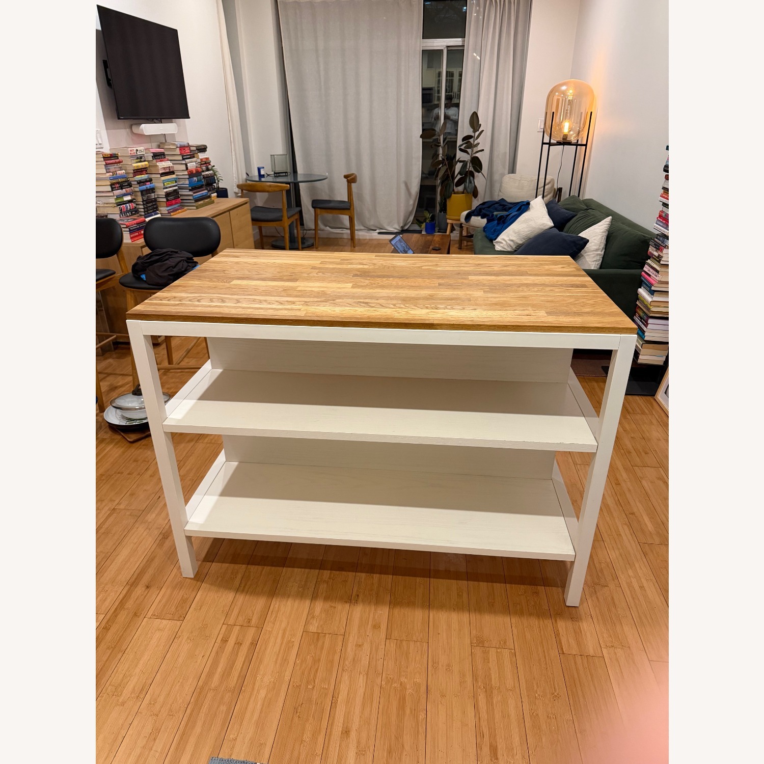 West Elm Natural Wood Kitchen Island - image-8