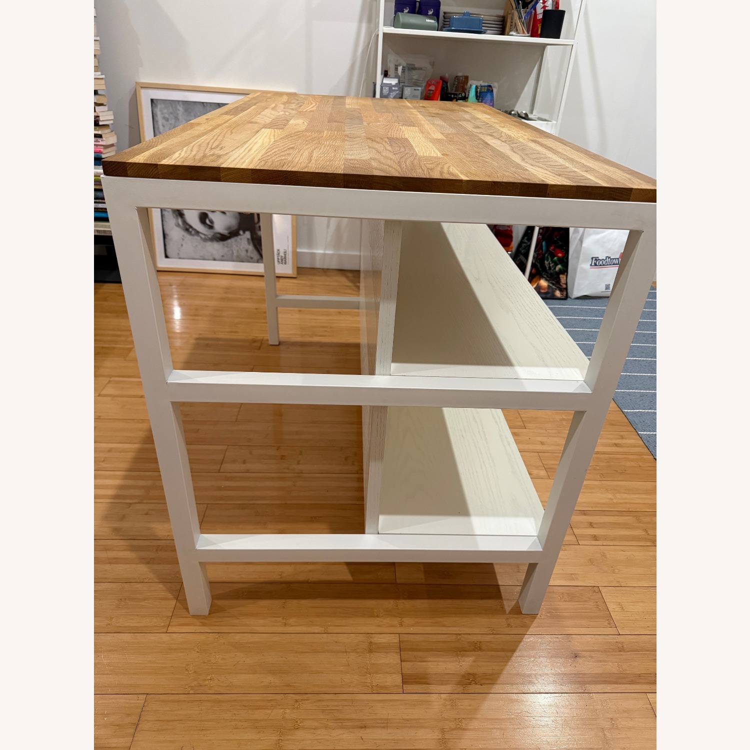 West Elm Natural Wood Kitchen Island - image-4