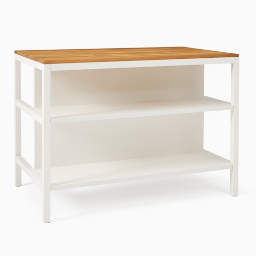 Used West Elm Natural Wood Kitchen Island for sale on AptDeco