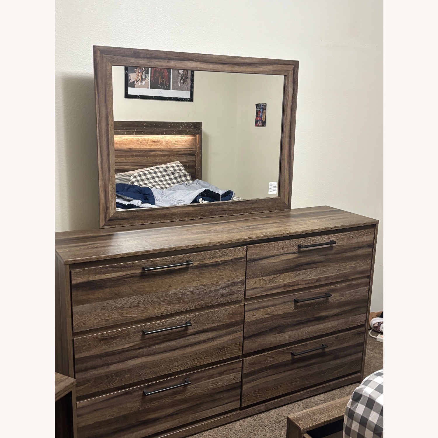 Dark Brown Wood Headboard - image-0