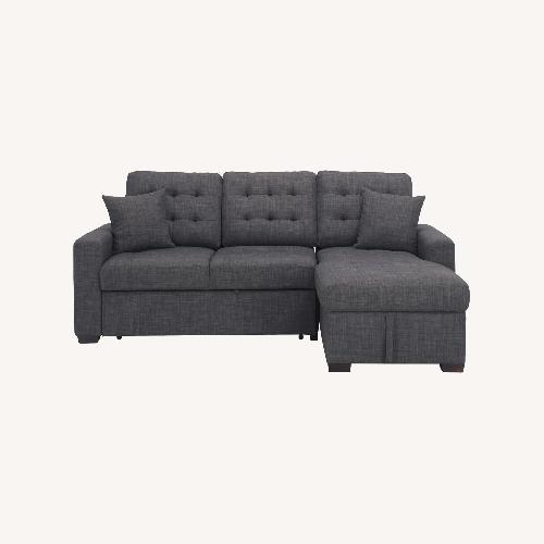 Used Raymour & Flanigan Dark Gray 2 Piece Sectional for sale on AptDeco