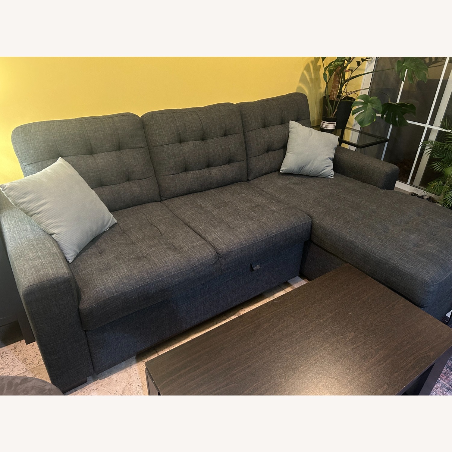 Raymour & Flanigan Dark Gray 2 Piece Sectional - image-3