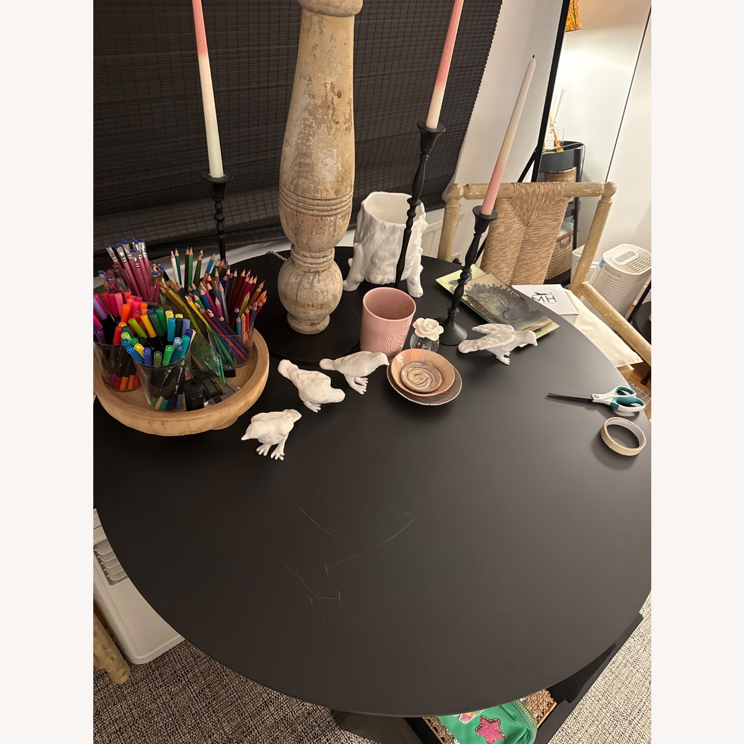 CB2 Black Concrete Dining Table - image-3