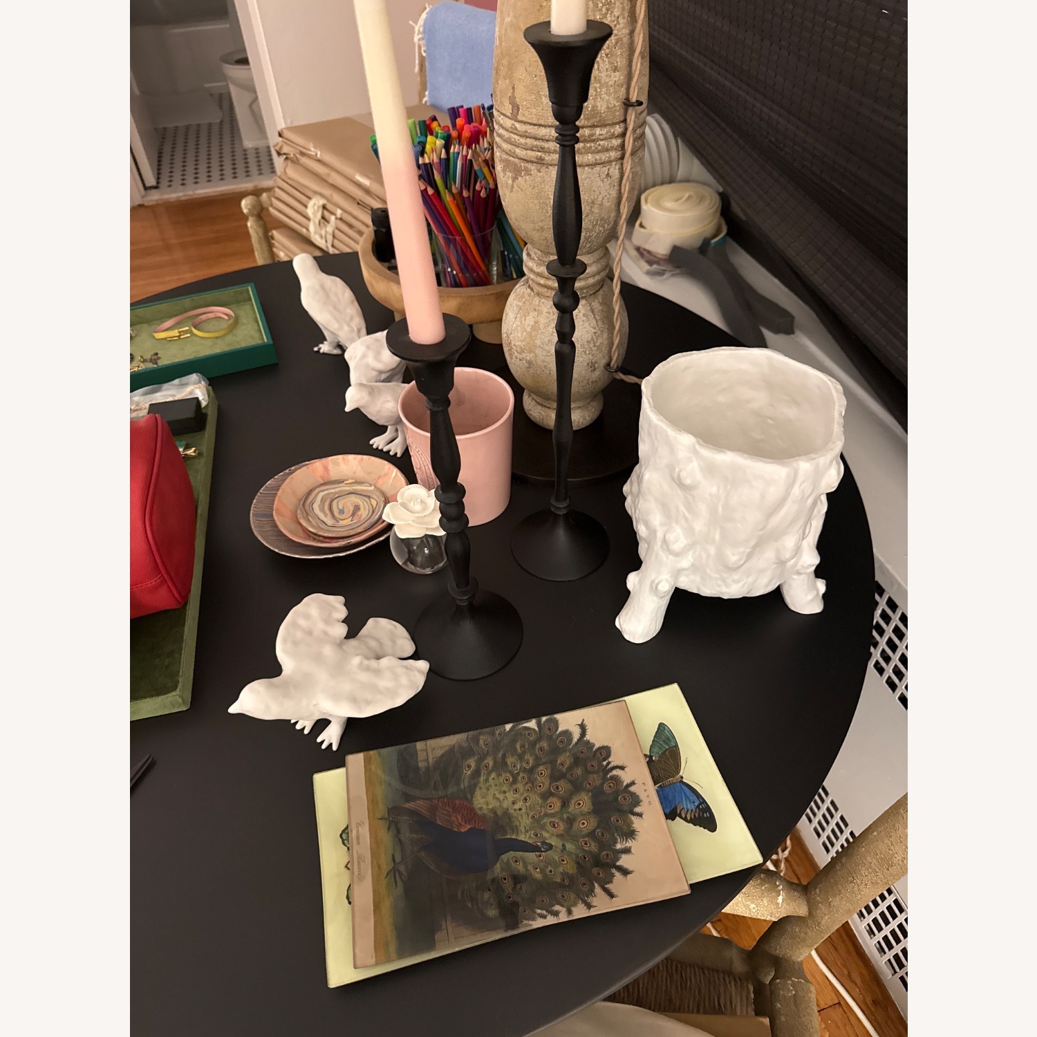 CB2 Black Concrete Dining Table - image-4