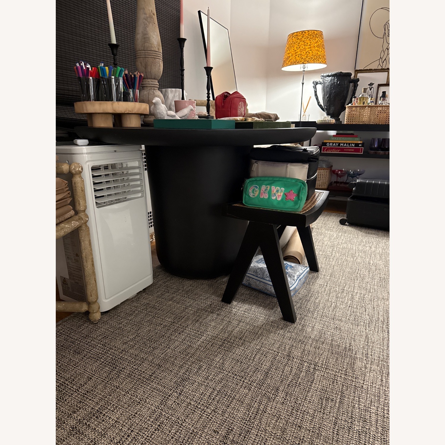 CB2 Black Concrete Dining Table - image-2