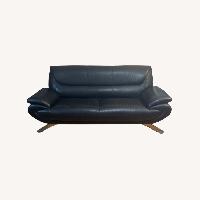 Raymour & Flanigan Black Leather 3+ Seater Sofa