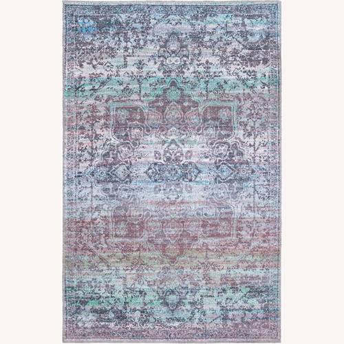 Used Blue Green Washable Francesca Rug 4x6 for sale on AptDeco
