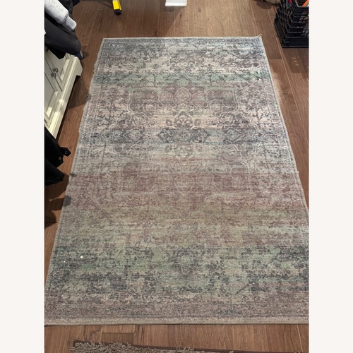 Used Blue Green Washable Francesca Rug 4x6 for sale on AptDeco