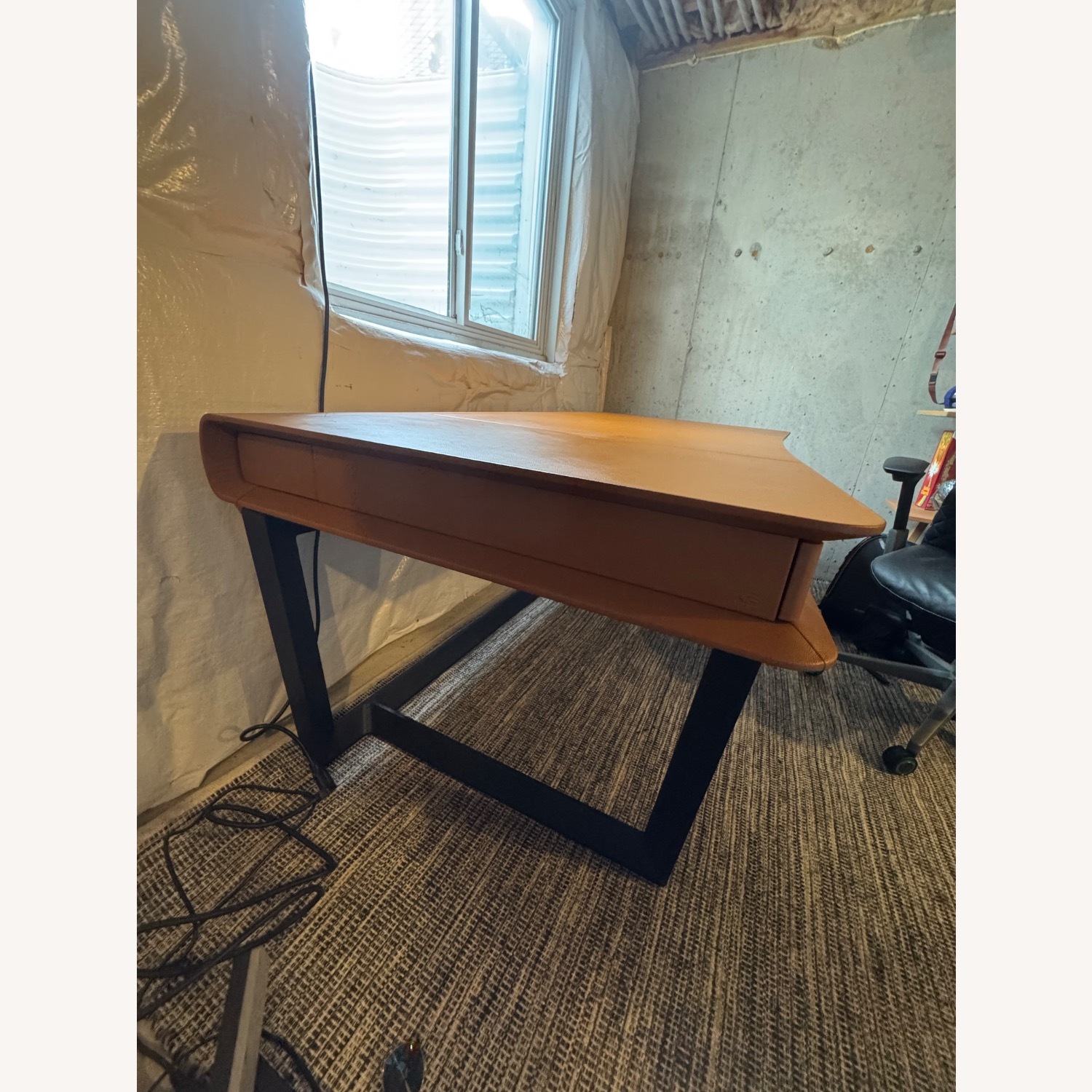 Poltrona Frau Light Brown Leather Desk - image-1