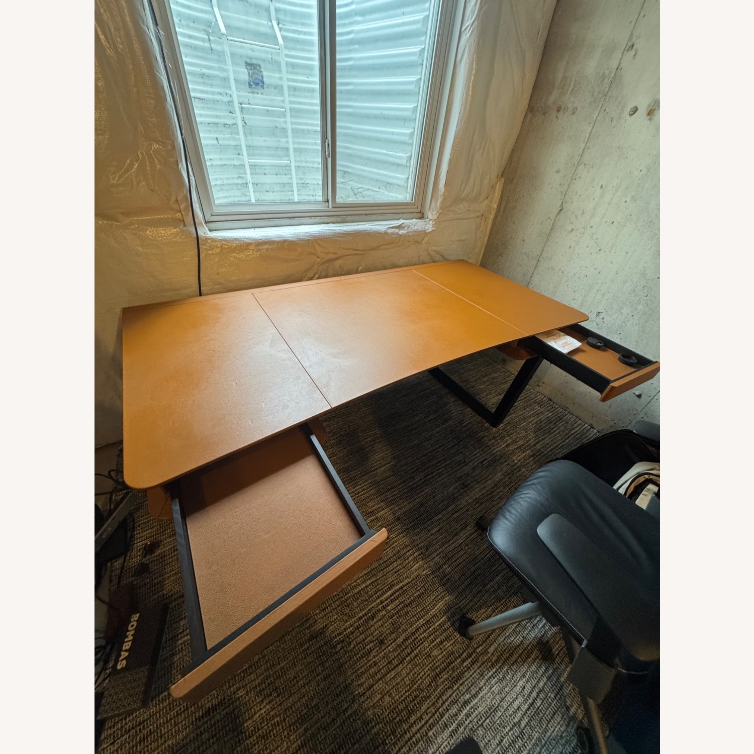 Poltrona Frau Light Brown Leather Desk - image-3