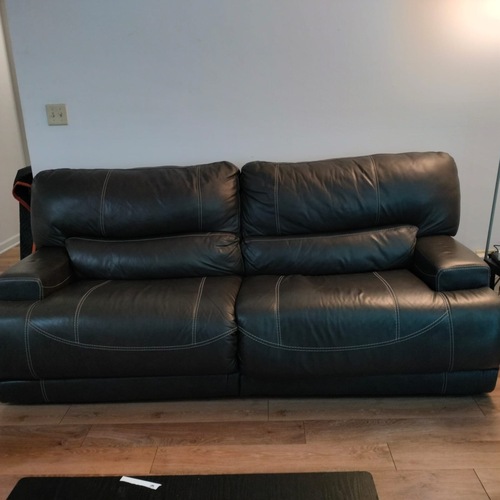 Used Ashley Furniture Dark Gray Leather 3+ Seater Sofa for sale on AptDeco