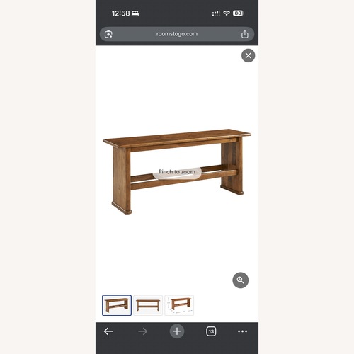 Used Rooms To Go Light Brown Bench for sale on AptDeco