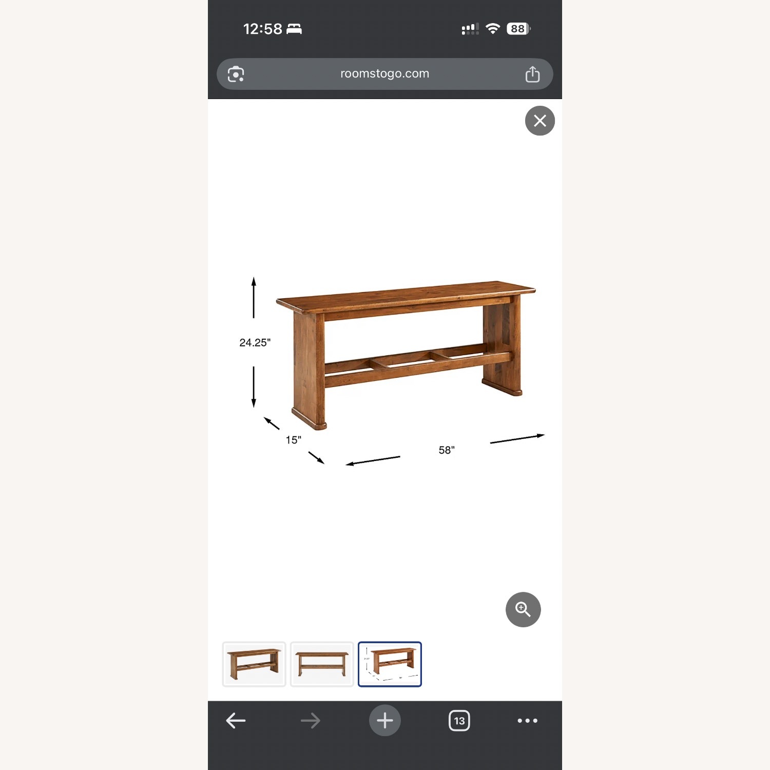 Rooms To Go  Light Brown Bench - image-3