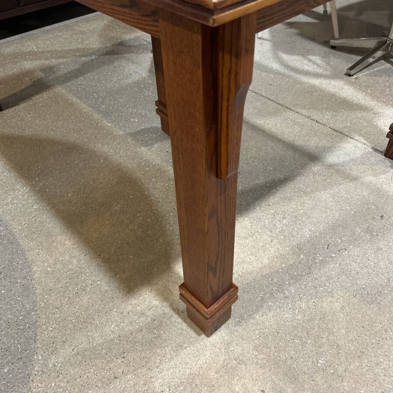 Mission Style Oak w Two 11.5" Leaves Dining Table - image-2