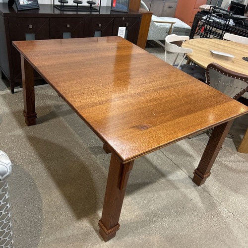 Used Mission Style Oak w Two 11.5" Leaves Dining Table for sale on AptDeco