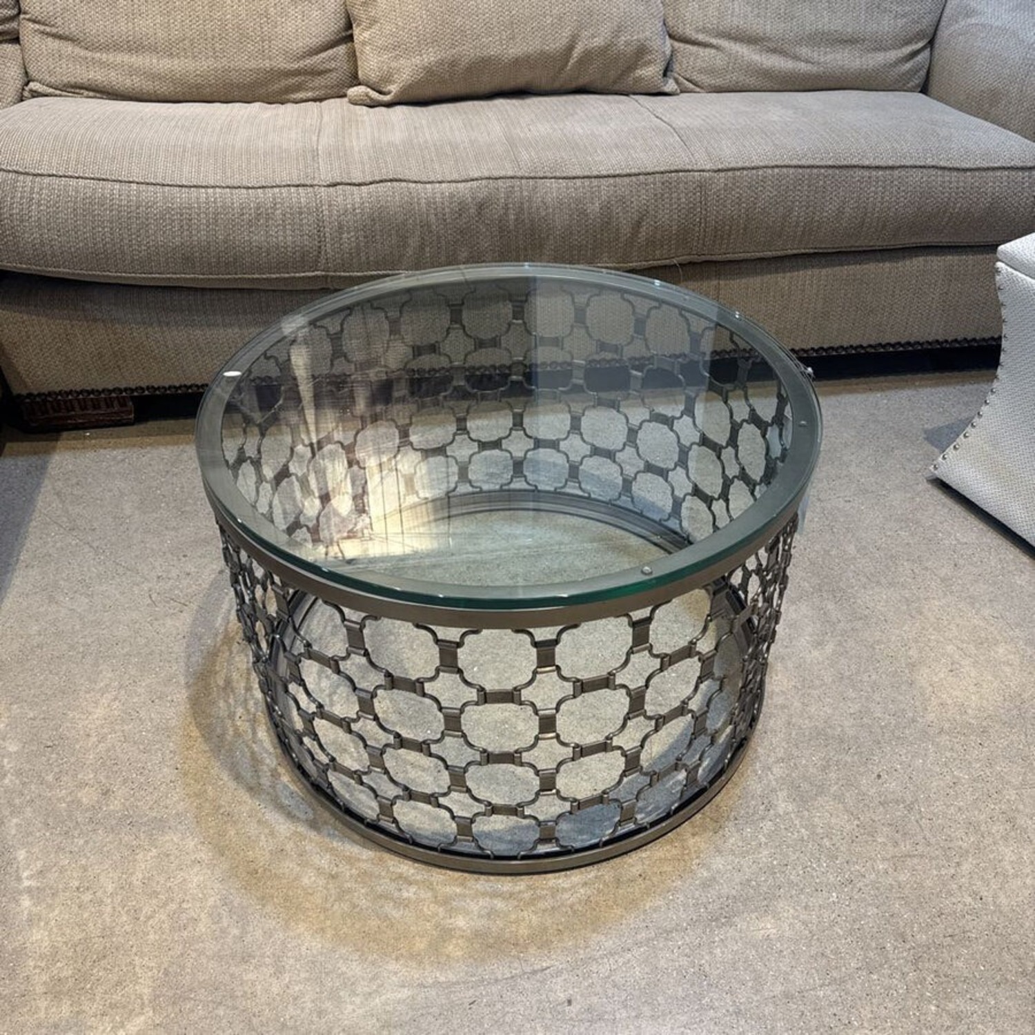 Arhaus Naomi Round Glass Top Coffee Table - image-3