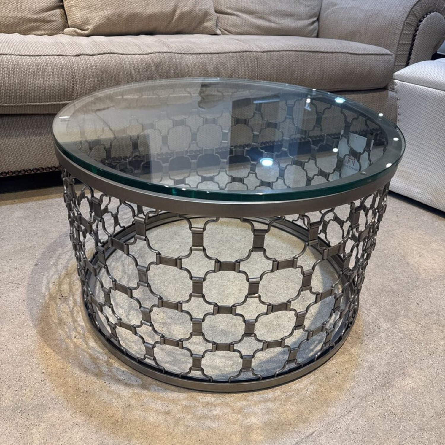 Arhaus Naomi Round Glass Top Coffee Table - image-2