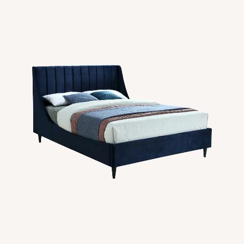 Used Wayfair Blue Velvet King Bed for sale on AptDeco