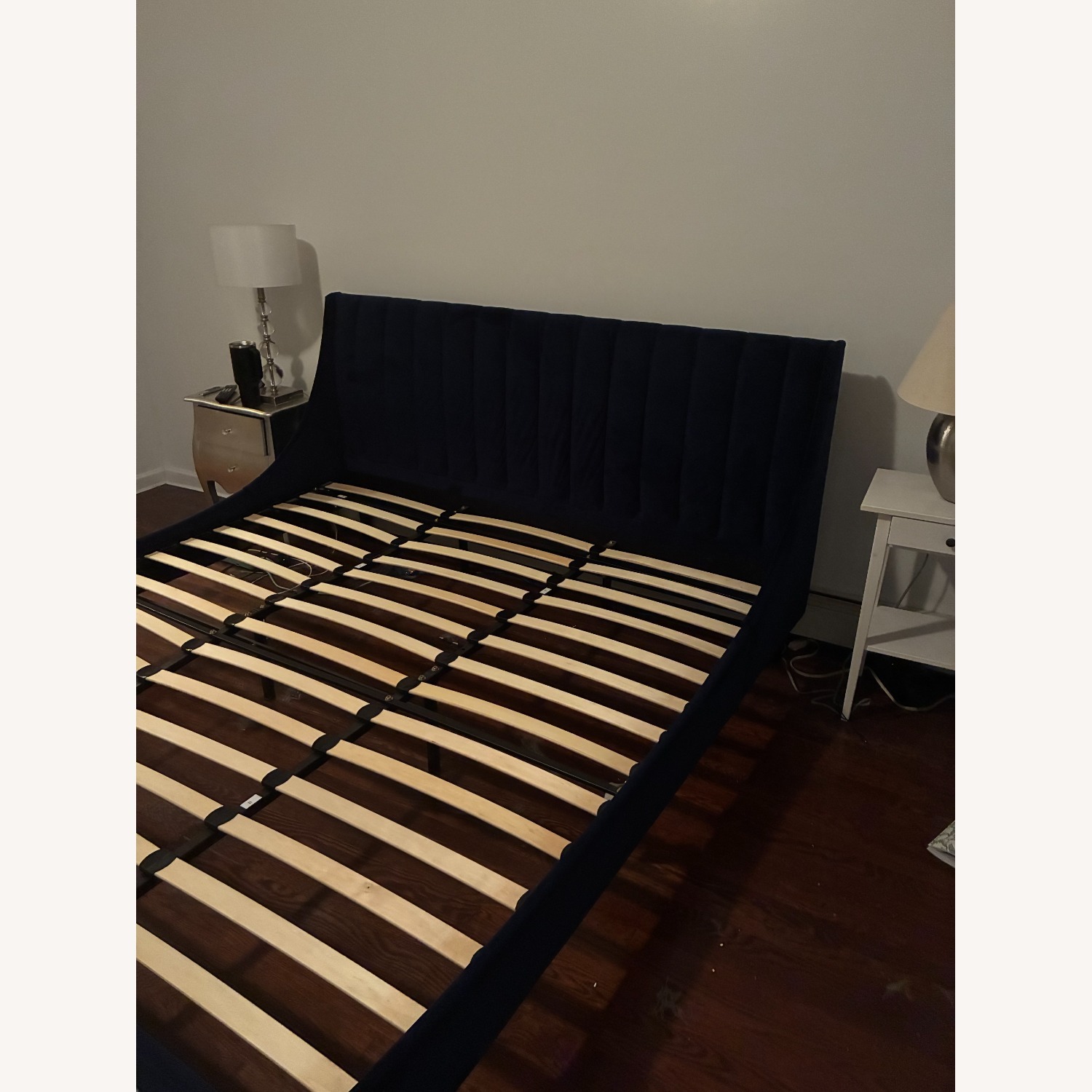 Wayfair Blue Velvet King Bed - image-2