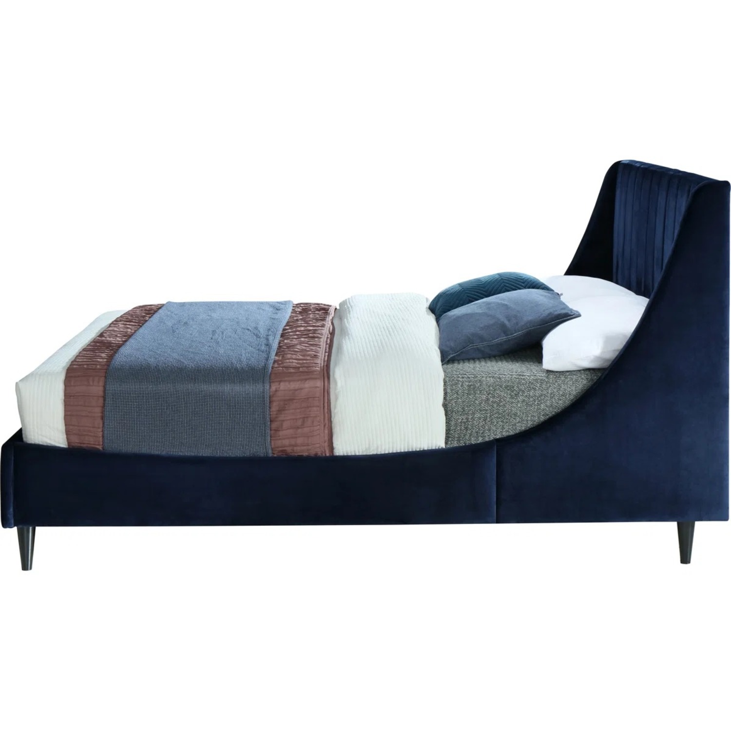 Wayfair Blue Velvet King Bed - image-3