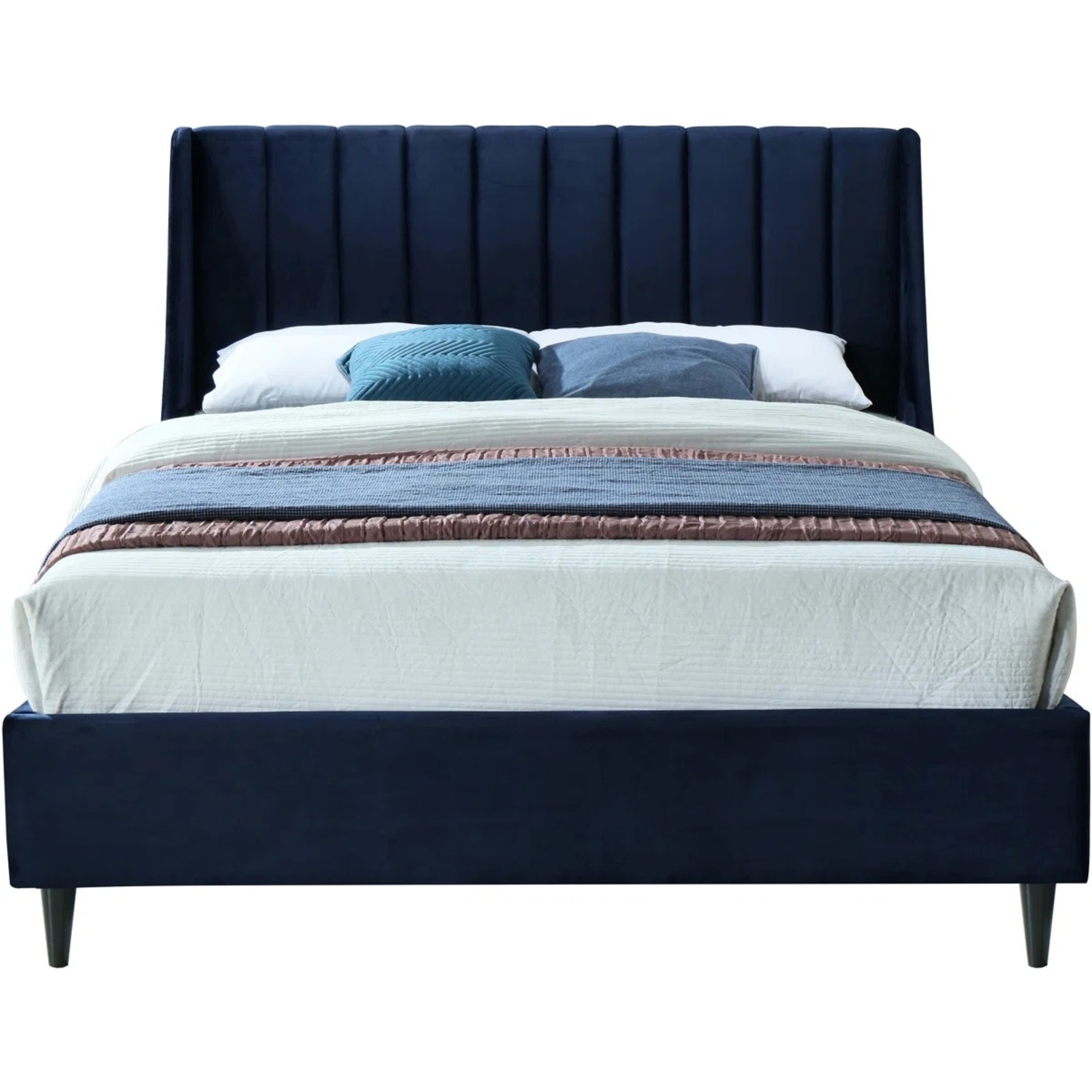 Wayfair Blue Velvet King Bed - image-4