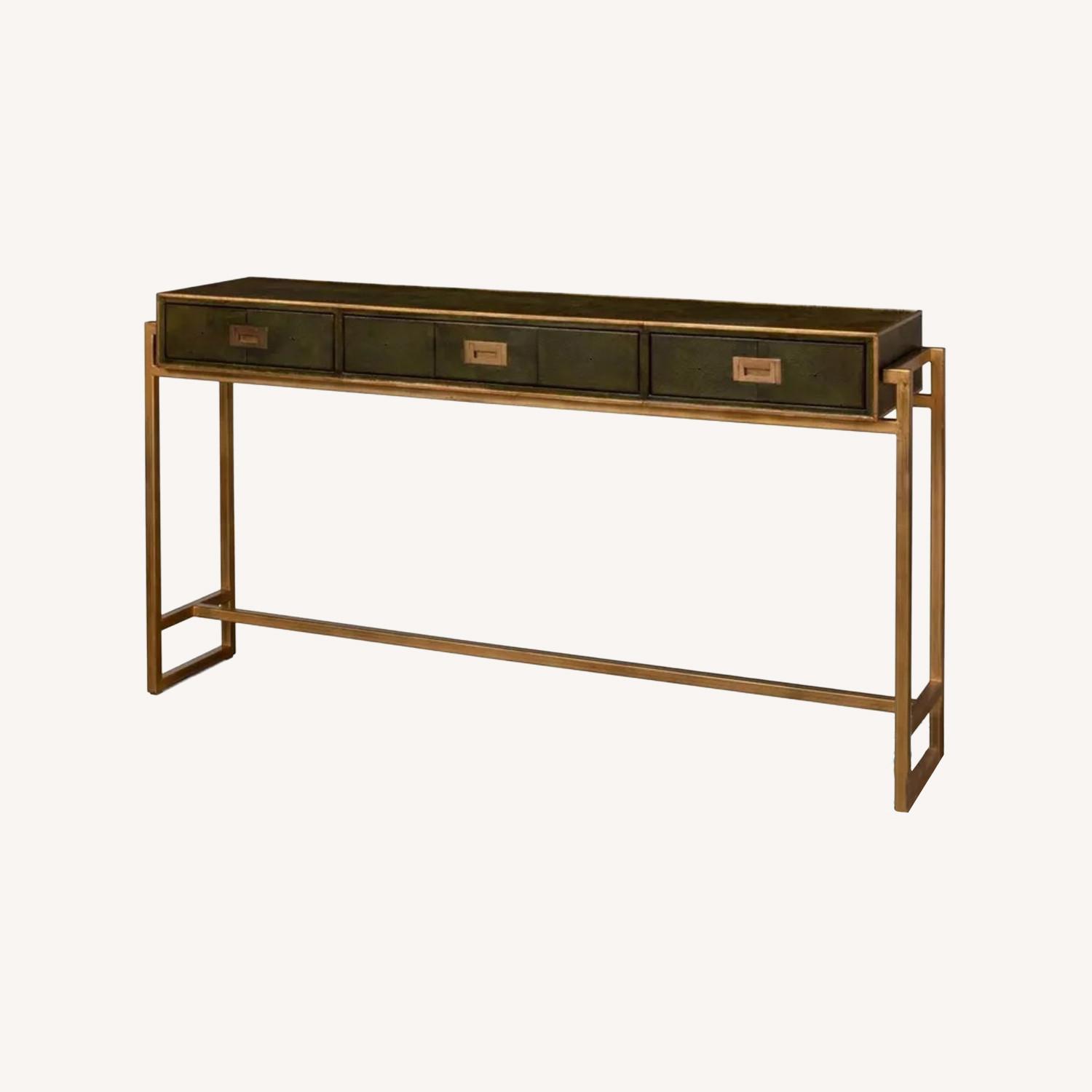 Sarreid Limited Shagreen Leaf Green Console Table - image-6