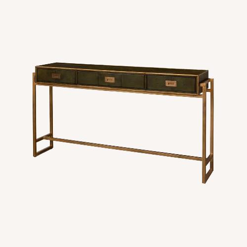 Used Sarreid Limited Shagreen Leaf Green Console Table for sale on AptDeco