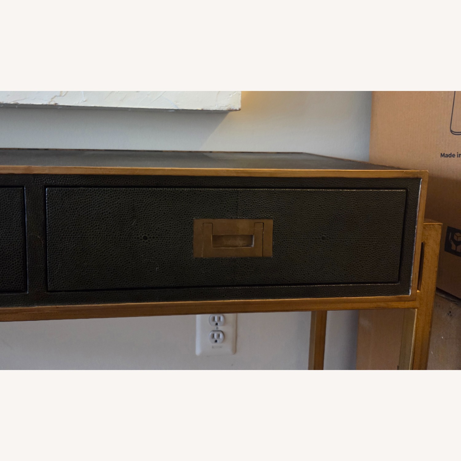Sarreid Limited Shagreen Leaf Green Console Table - image-10