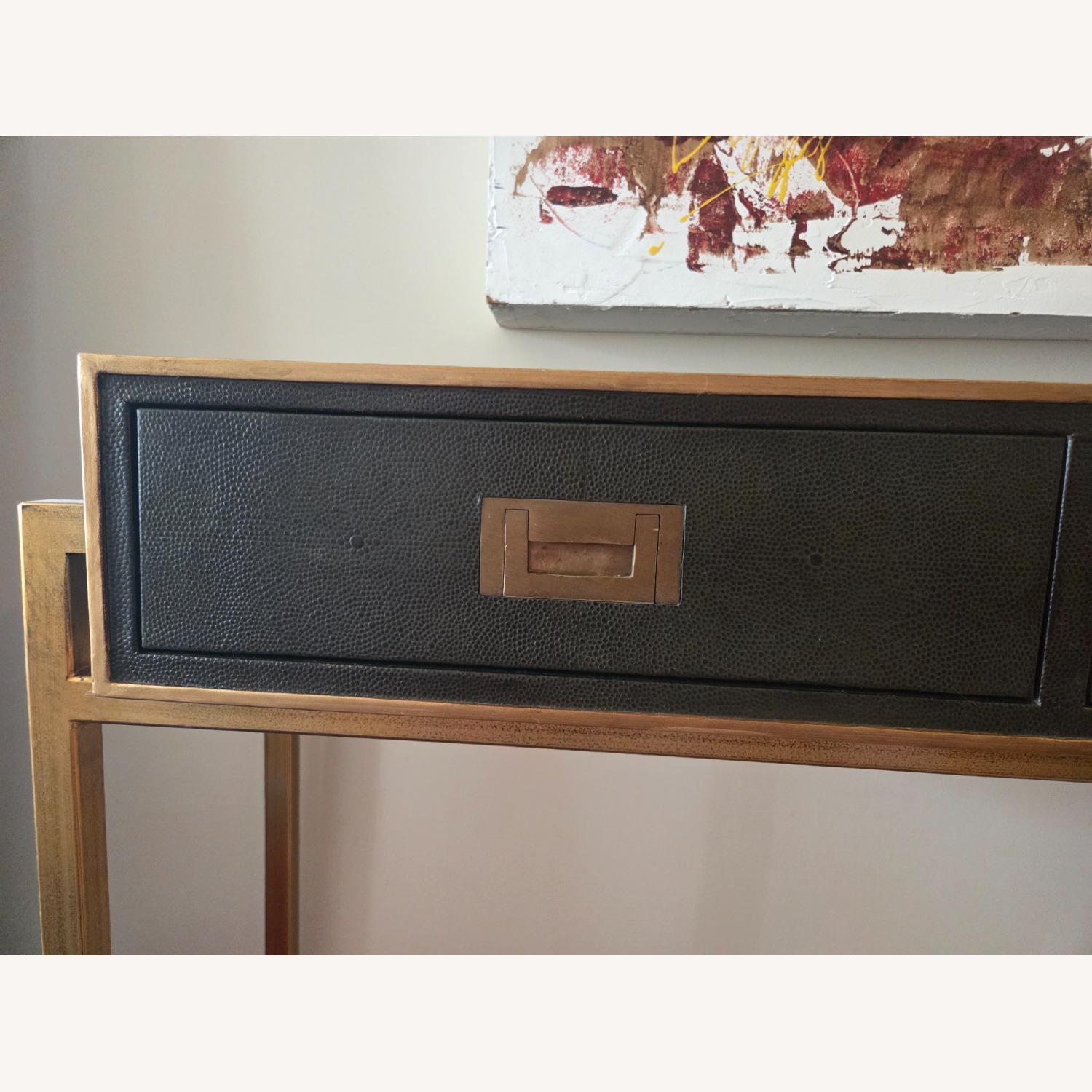 Sarreid Limited Shagreen Leaf Green Console Table - image-8