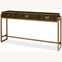 Sarreid Limited Shagreen Leaf Green Console Table