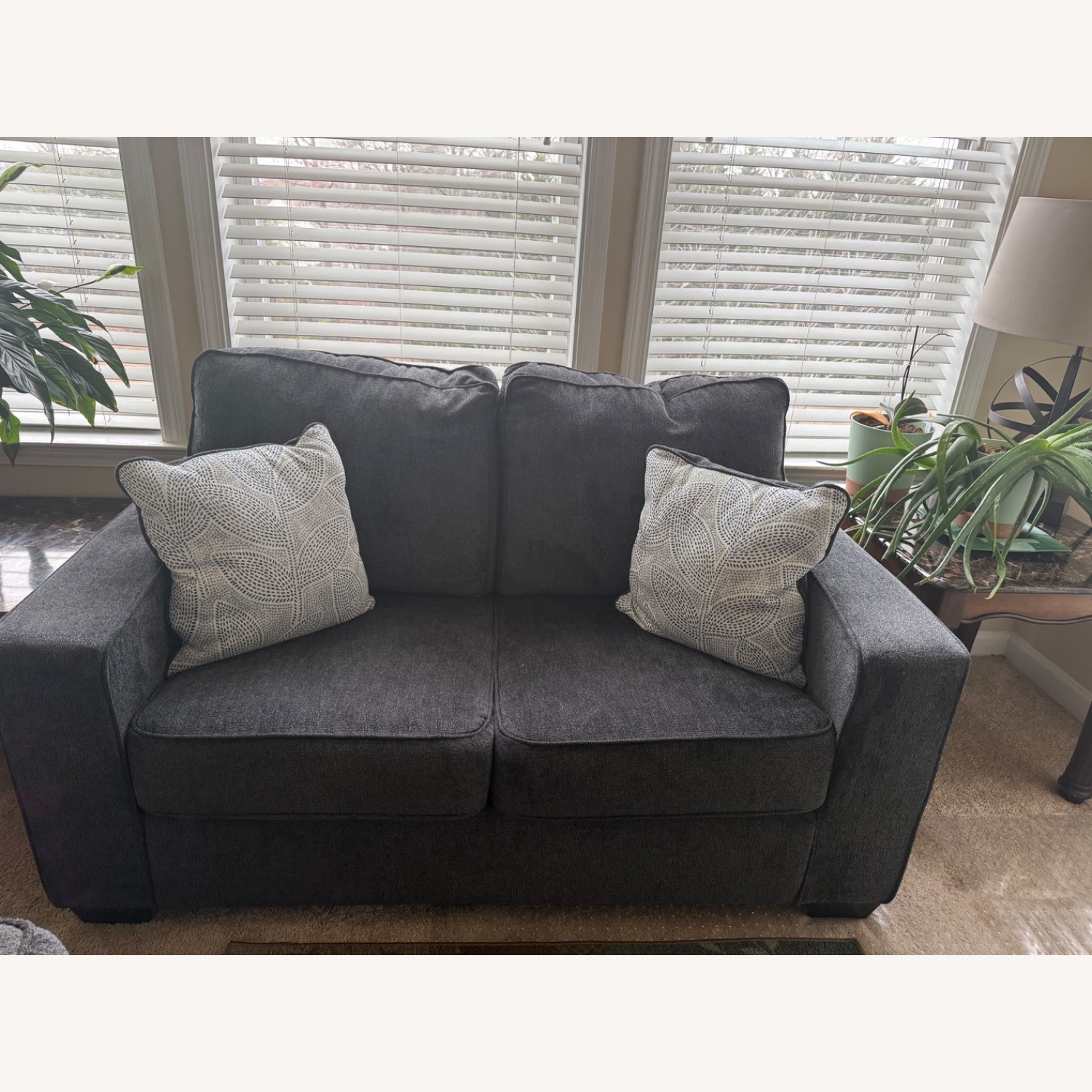 Ashley Altari Blue Loveseat - image-1